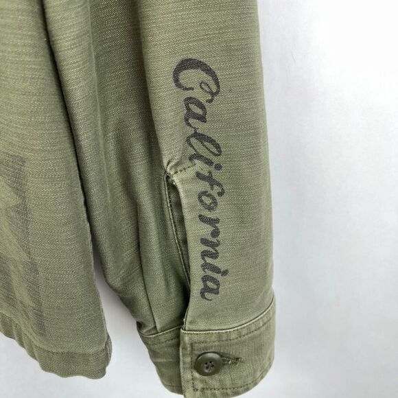 Lucky Brand Green Military Button Down Jacket Type L-54C California Men's Sz S - Picture 6 of 9